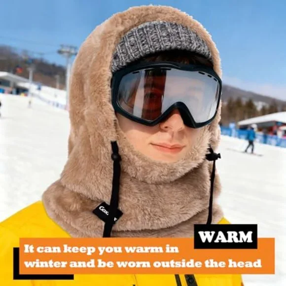 Fleece Balaclava Winter Face Mask Windproof Neck Cover Unisex One Size - Picture 5 of 7